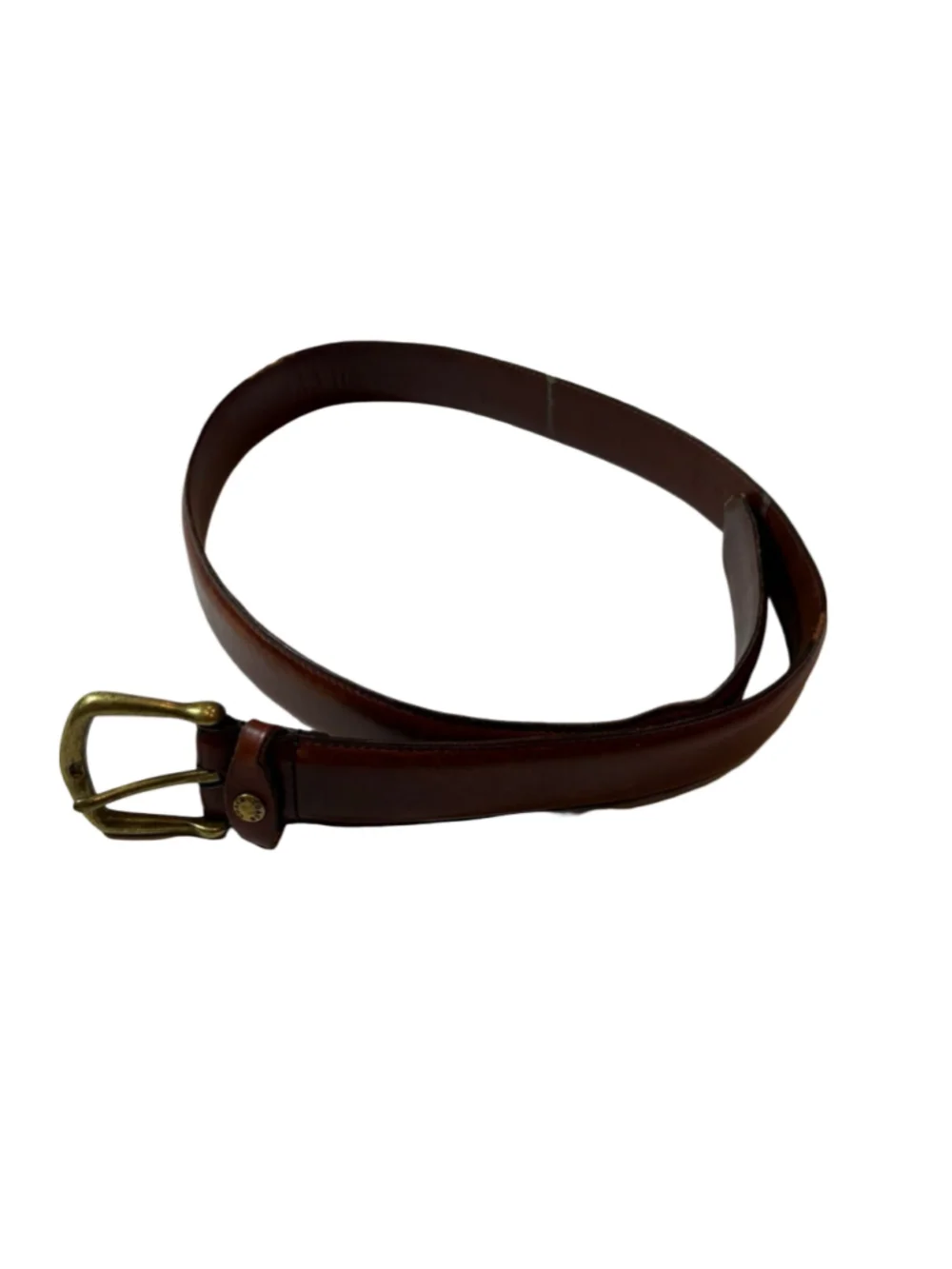 Vintage Coach Brown Refined Cowhide Solid Brass Belt Costa Rica Size 32